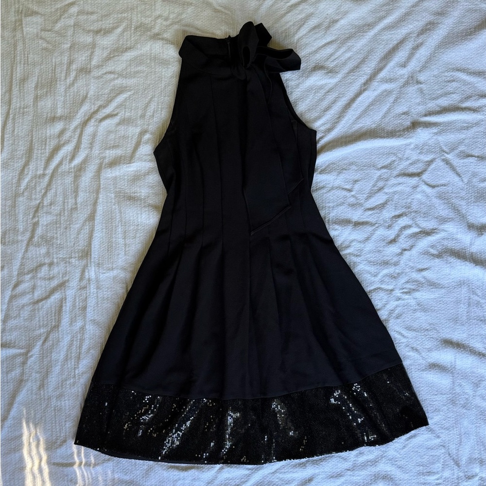 Vince Camuto Black Midi Dress with Sequin Hem